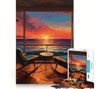 Rompecabezas Oceanview Sunset de 1000 Piezas para Adolescentes un Momento de Tranquilidad y Serenidad Corte Suave y Elegante Regalo Ideal (38x52cm)
