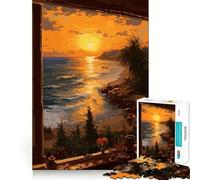 Rompecabezas Oceanview Sunset de 1000 Piezas para Adultos, Juguete cognitivo para Fortalecer los Lazos afectivos, Ideal para armar y Crear un Rompecabezas Artículo de Santa Claus (38x52cm)