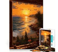Rompecabezas Oceanview Sunset de 1000 Piezas para Adultos, Juguete de lógica para Fortalecer la Mente, Divertido y Elegante (50x75cm)
