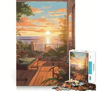 Rompecabezas Oceanview Sunset de 1000 Piezas para Adultos, Juguete Inteligente para el hogar, decoración de Pared con Corte preciso (38x52cm)