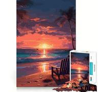 Rompecabezas Oceanview Sunset de 1000 Piezas para Adultos, Juguete Inteligente para el hogar, decoración de Pared con Corte preciso (38x52cm)