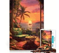 Rompecabezas Oceanview Sunset de 1000 Piezas para Adultos Regalos Divertidos y de Calidad (50x75cm)