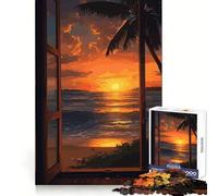 Rompecabezas Oceanview Sunset para Adolescentes, 1000 Piezas, Juego Inteligente, Tiempo en Familia, patrón de ensamblaje, elección de Santa Claus (38x52cm)