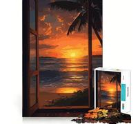 Rompecabezas Oceanview Sunset para Adolescentes, 1000 Piezas, Juego Inteligente, Tiempo en Familia, patrón de ensamblaje, elección de Santa Claus (38x52cm)