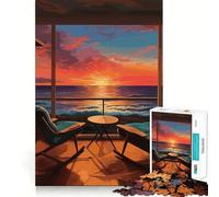 Rompecabezas Oceanview Sunset para Adultos, 1000 Piezas, Rompecabezas Mental, Relajante, para armar, (38x26cm)