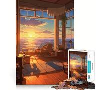 Rompecabezas Oceanview Sunset para Adultos de 1000 Piezas, Juguete Que desafía la Mente, Escape Tranquilo, Pieza de colección de Arte de Corte de Calidad (50x75cm)