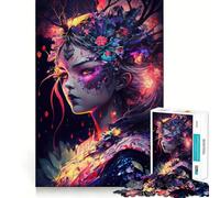 Rompecabezas Oiran Manga Girl V de 1000 Piezas para Adultos, Juguete para ejercitar la Mente, Juego de Interior, Pieza de Arte de Corte preciso (38x52cm)