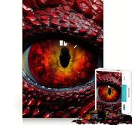 Rompecabezas Ojo de Dragón Rojo de 1000 Piezas para Adolescentes Juguete de lógica Fina, Divertido y Relajante Decoración de Pared con Bordes limpios (38x26cm)