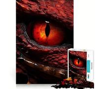 Rompecabezas Ojo de Dragón Rojo de 1000 Piezas para Adultos Juguete Intelectual para calmar y Relajarse Corte preciso Artículo de Santa Claus (38x26cm)