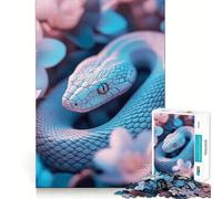 Rompecabezas Ojo Místico de la Serpiente Entre Flores para Adolescentes, 1000 Piezas, Mejora la Memoria, Relajante, Divertido, Ensamblaje, (38x52cm)