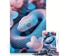 Rompecabezas Ojo Místico de la Serpiente Entre Flores para Adolescentes, 1000 Piezas, Mejora la Memoria, Relajante, Divertido, Ensamblaje, (38x52cm)