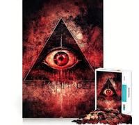 Rompecabezas Ojo Rojo en Triángulo para Adolescentes, 1000 Piezas, Juego Mental, Juguete para Relajarse, Corte Limpio, (38x26cm)