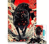 Rompecabezas Ojos de Lobo Flores de Cerezo 1000 Piezas para Adultos Juego para Potenciar la Memoria Juego de Troquelado de Calidad Profesional Actividad Conmovedora para Reunir (50x75cm)
