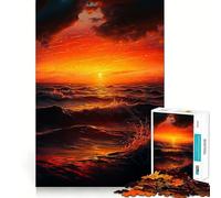 Rompecabezas Olas al Atardecer en el Océano 1000 Piezas para Adolescentes Estimula la Mente Diversión Sin Espacios Ajuste Entretenimiento Cautivador para Interiores Acogedores (50x75cm)