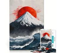 Rompecabezas Olas del Fuji 1000 Piezas Entrenamiento Mental Divertido de Corte Limpio componentes Resistentes Entretenimiento cautivador para Disfrutar en casa (38x52cm)