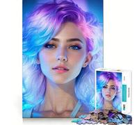 Rompecabezas Old School Lady Vaporwave de 1000 Piezas para Adolescentes, para ejercitar la Mente y Disfrutar en Familia, con Bordes precisos, Regalo Memorable (38x26cm)