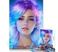 Rompecabezas Old School Lady Vaporwave de 1000 Piezas para Adolescentes, para ejercitar la Mente y Disfrutar en Familia, con Bordes precisos, Regalo Memorable (38x26cm)