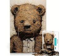 Rompecabezas Old Teddy Hard para Adultos, 1000 Piezas, Juguete de lógica sólida, Simple y Divertido, Corte de precisión, (50x75cm)