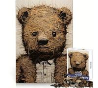 Rompecabezas Old Teddy para Adolescentes, 1000 Piezas, Juego Inteligente, Tiempo en Familia, patrón de ensamblaje, selección de Deseos de Papá Noel (38x52cm)