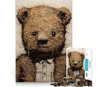Rompecabezas Old Teddy para Adolescentes, 1000 Piezas, Juego Inteligente, Tiempo en Familia, patrón de ensamblaje, selección de Deseos de Papá Noel (38x52cm)