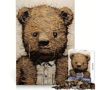 Rompecabezas Old Teddy para Adultos, 1000 Piezas, Recall Upgrade, Peaceful Time, Tight Cut, Santa Wish List (38x26cm)