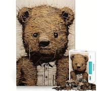 Rompecabezas Old Teddy para Adultos, 1000 Piezas, Recall Upgrade, Peaceful Time, Tight Cut, Santa Wish List (38x26cm)