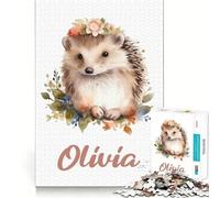 Rompecabezas Olivia Nursery Erizo 1000 Piezas para Adultos, Regalos, Juego de Pensar, Ocio, Diversión, Calidad, Borde, Encantador Regalo (38x26cm)