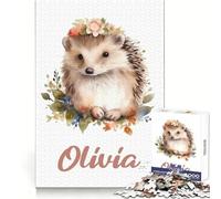 Rompecabezas Olivia Nursery Erizo 1000 Piezas para Adultos, Regalos, Juego de Pensar, Ocio, Diversión, Calidad, Borde, Encantador Regalo (38x26cm)