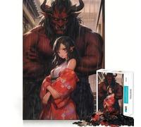 Rompecabezas Oni Girl de 1000 Piezas para Adolescentes Juego Inteligente de Rompecabezas Tiempo de Aprendizaje Imagen para armar Regalo Encantador (38x52cm)