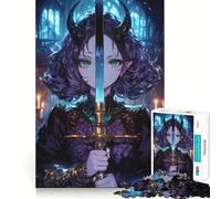 Rompecabezas Oni Girl Espada Brillante 1000 Piezas para Adolescentes Record Boost Tiempo Serenidad Corte Suave Elegante Regalo (38x52cm)