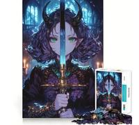 Rompecabezas Oni Girl Espada Brillante para Adultos, 1000 Piezas, Rompecabezas Mental, Disfruta Lentamente el Ensamblaje de la Imagen, (50x75cm)