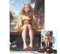 Rompecabezas Oni Girl in Village para Adolescentes, 1000 Piezas, Juguete de lógica Resistente, Tranquilo, con Bordes definidos, Regalo Elegante (38x52cm)