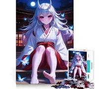 Rompecabezas Oni Girl Under Moonlight de 1000 Piezas para Adolescentes Ideal para estimular la Memoria, Reducir el estrés y Crear un Ambiente artístico con Cortes Suaves (50x75cm)