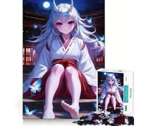 Rompecabezas Oni Girl Under Moonlight de 1000 Piezas para Adolescentes Juguete de lógica y suavidad para Relajarse Corte preciso Regalo Ideal (38x26cm)