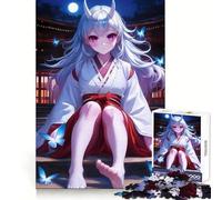 Rompecabezas Oni Girl Under Moonlight de 1000 Piezas para Adolescentes Juguete de lógica y suavidad para Relajarse Corte preciso Regalo Ideal (38x26cm)