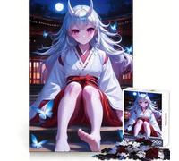 Rompecabezas Oni Girl Under Moonlight para Adolescentes, 1000 Piezas, Juego Inteligente, Tiempo en Familia, patrón de ensamblaje, selección de Deseos de Santa Claus (38x52cm)