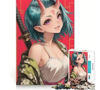 Rompecabezas Oni Samurai Girl Sword de 1000 Piezas para Adultos Regalos para Mejorar la Memoria y Relajarse mentalmente Corte Premium Sorpresa cálida (50x75cm)