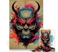 Rompecabezas Oni Samurai No 1000 Piezas para Adolescentes Rompecabezas con Efecto de Memoria, luz Relajante, Imagen para armar (38x52cm)