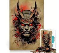 Rompecabezas Oni Samurai No 1000 Piezas para Adolescentes Rompecabezas para Mejorar la Memoria, sin estrés, Corte Suave, Regalo artístico (38x26cm)