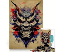 Rompecabezas Oni Samurai No de 1000 Piezas para Adultos, Juguete para ejercitar la Mente y el Cerebro, Ideal para el hogar y el Ocio, con Bordes Ajustados, Regalo de Papá Noel (38x26cm)