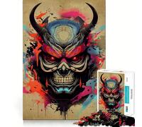 Rompecabezas Oni Samurai No de 1000 Piezas para Adultos, Juguete para Fortalecer el Cerebro, Entretenimiento en casa, Bordes Ajustados, Regalo de Papá Noel (50x75cm)
