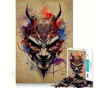 Rompecabezas Oni Samurai No para Adolescentes, 1000 Piezas, Juguete de lógica Fuerte, Tranquilo, calmado, Bordes claros, Regalo Elegante (50x75cm)