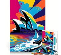 Rompecabezas Opera Sydney Colors Popart para Adolescentes, 1000 Piezas, Juguete de lógica Resistente, Tranquilo, calmado, Bordes definidos, Regalo Elegante (50x75cm)