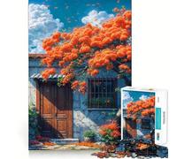 Rompecabezas Orange Blossom Cottage de 1000 Piezas para Adultos Regalos Divertidos y de Ocio Precioso obsequio (50x75cm)