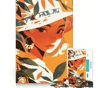 Rompecabezas Orange Lady para Adultos, 1000 Piezas, para Fortalecer la Memoria, Actividad para el hogar, Bordes limpios, Regalo Festivo (38x52cm)