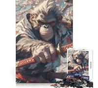 Rompecabezas Orangután Samurái Resolución 1000 Piezas para Adolescentes Juguete de lógica y Sentido del Humor Pasatiempo Tranquilo Bordes Suaves Regalo Premium (38x26cm)