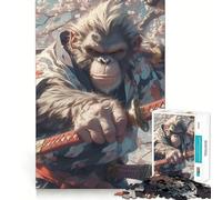 Rompecabezas Orangután Samurái: Resolución de 1000 Piezas para Adultos Juguete Intelectual Relajante y Divertido Corte preciso (38x52cm)