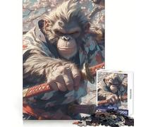 Rompecabezas Orangután Samurái: Resolución de 1000 Piezas para Adultos Juguete Intelectual Relajante y Divertido Corte preciso (38x52cm)