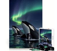 Rompecabezas Orcas bajo la Aurora Boreal de 1000 Piezas para Adolescentes Ideal para Relajarse y Disfrutar de Momentos tranquilos Corte Suave Regalo Elegante (50x75cm)