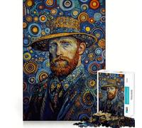 Rompecabezas Original de 1000 Piezas con Retrato de Van Gogh para Adolescentes Ideal para estimular la Memoria, Reducir el estrés y Crear un Rompecabezas de Corte Suave Regalo artístico (38x52cm)